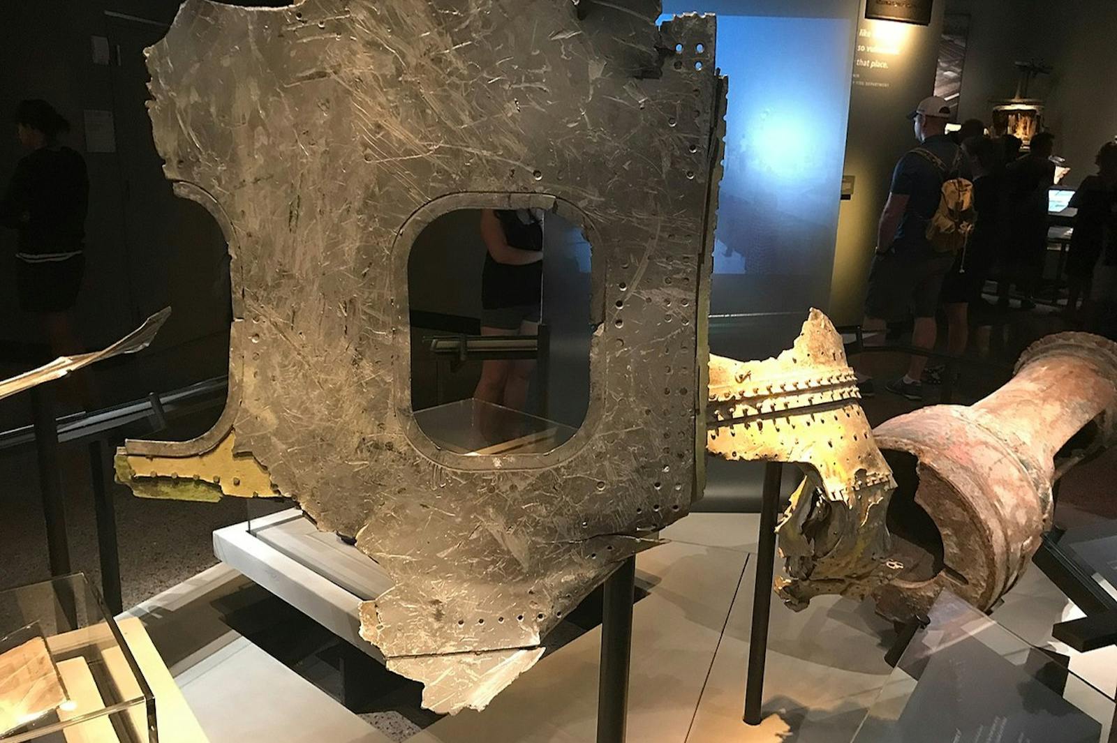 Airplane debris exhibited at the 9/11 Memorial & Museum