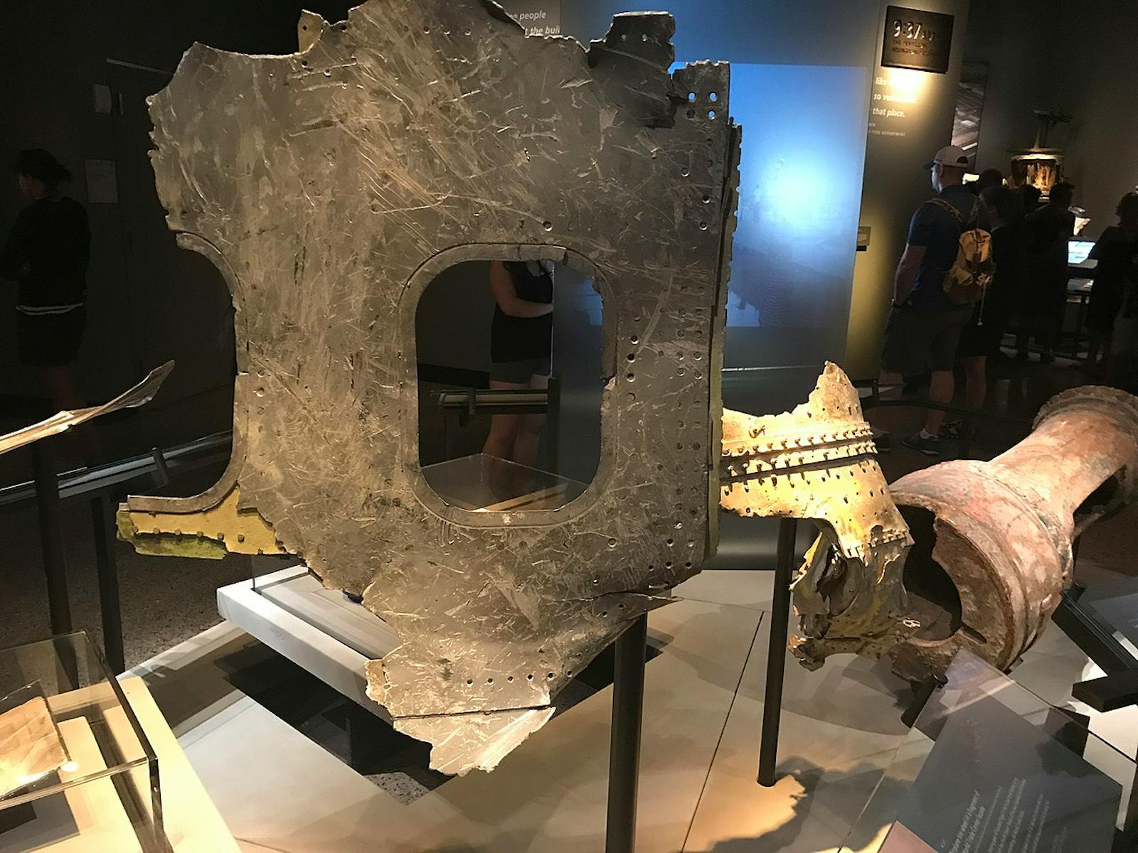 Airplane debris exhibited at the 9/11 Memorial & Museum