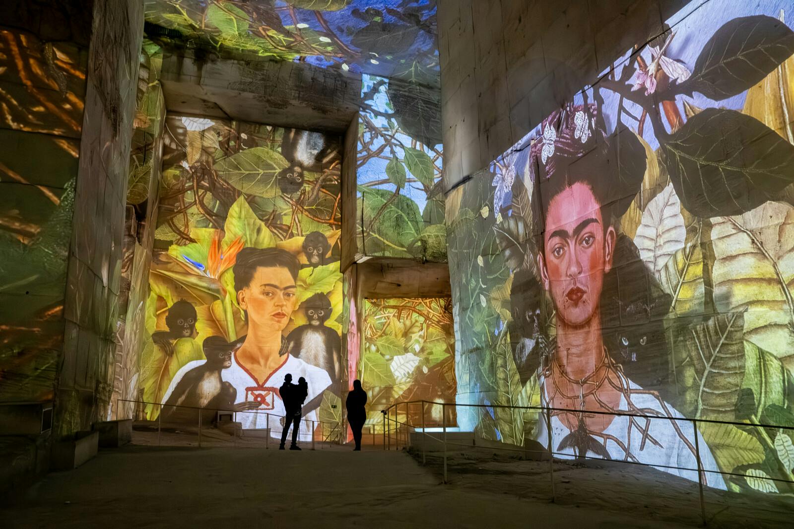 在光之采石场（Carrières des Lumières）欣赏弗里达·卡罗（Frida Kahlo）的巨型投影