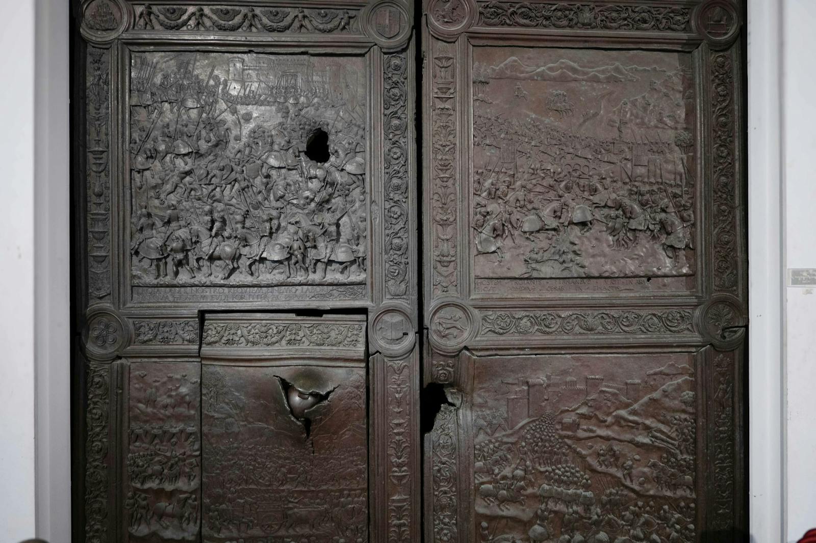 Detail of the bronze doors of Castel Nuovo