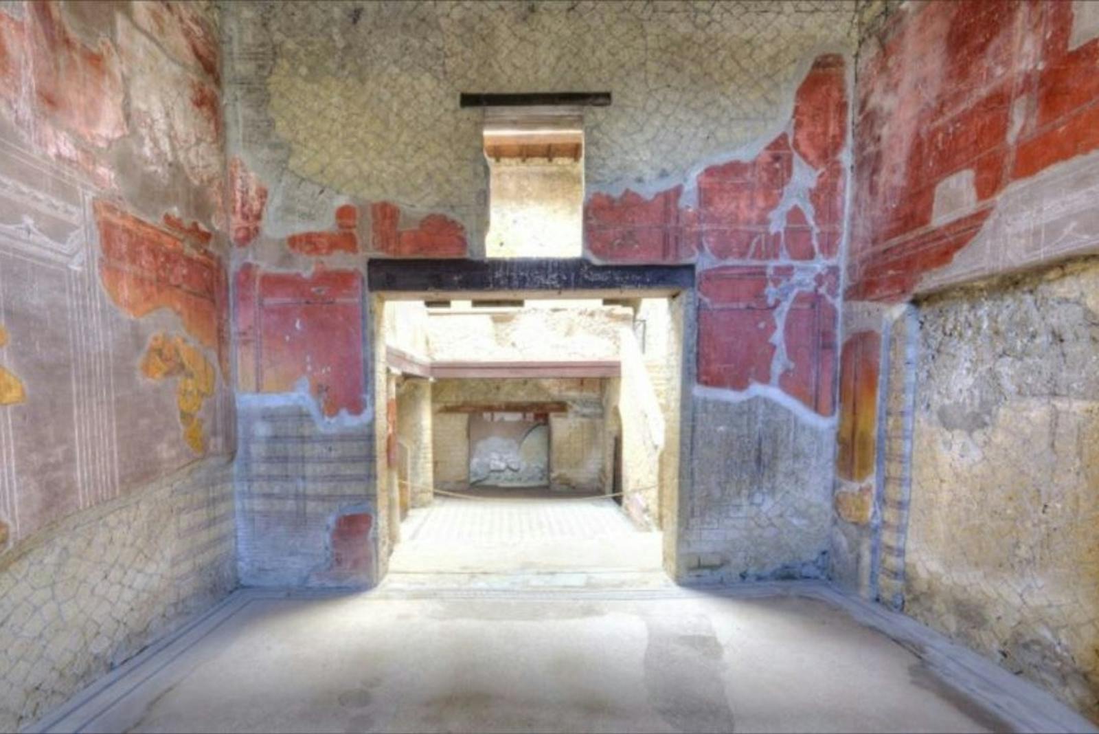 Interior view of painted walls in Herculaneum