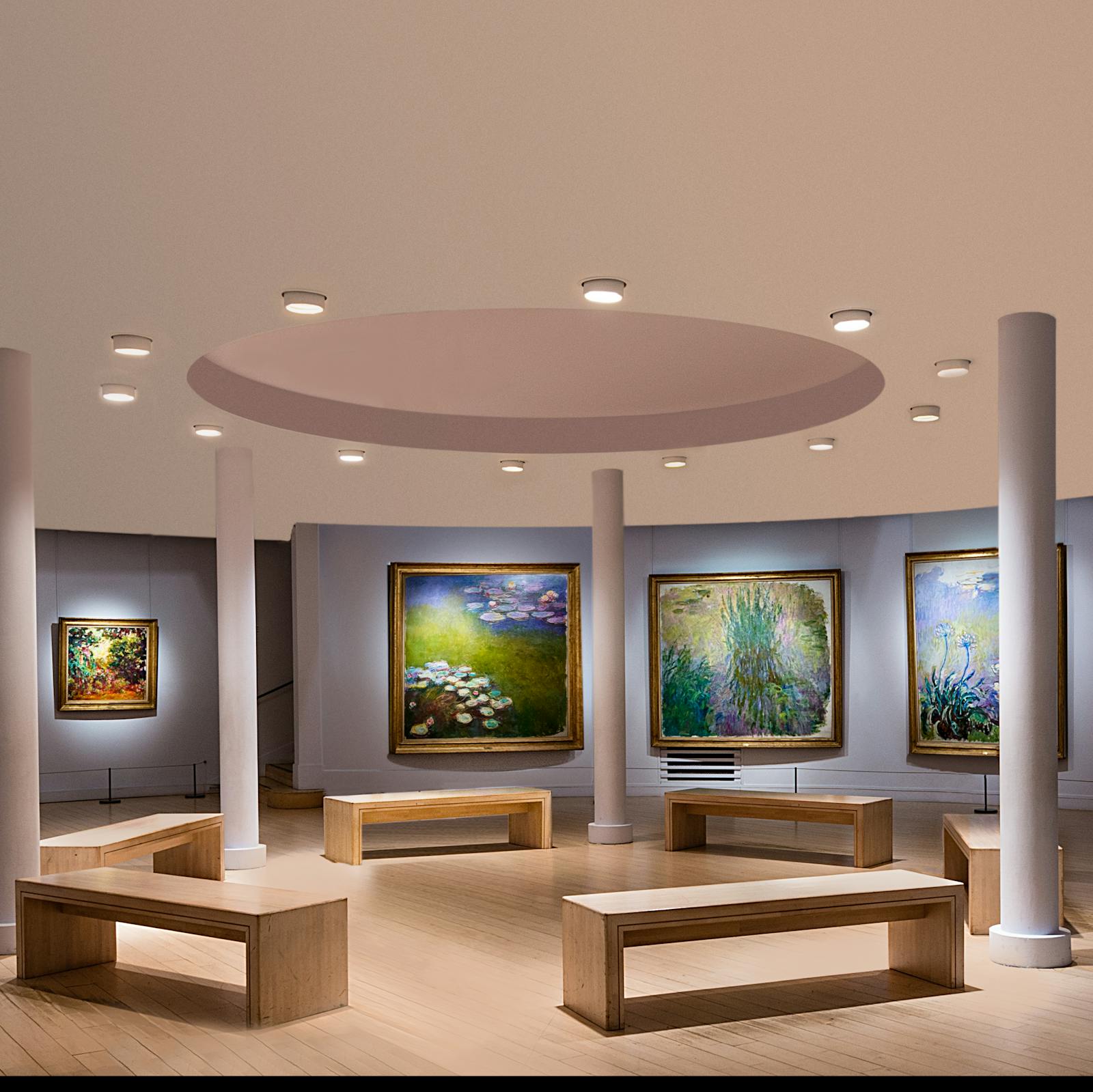 Výstavní síň Muzea Marmottan Monet se sloupy