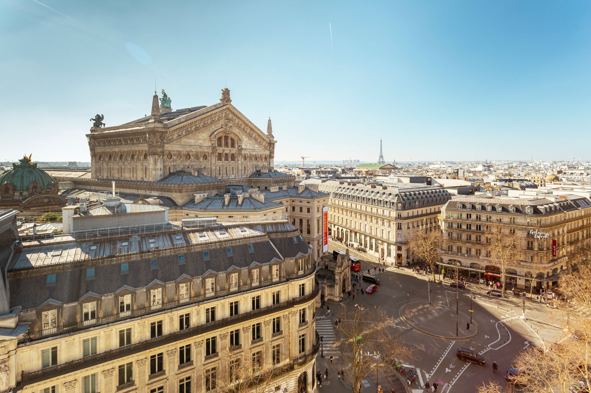 Vista aerea dell'Opéra Garnier e della città